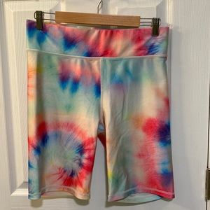 Terez Rainbow Tie Dye Bike Shorts Large
